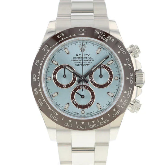 Daytona Argente Bleu Ciel Céramique Marron 4130 Suiss